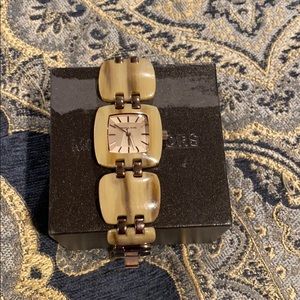 Michael Kors sea shell and tan color watch